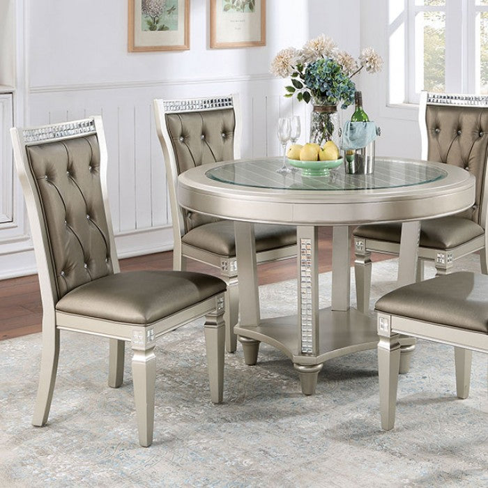 Adelina Transitional Mirror Solid Wood Round Table