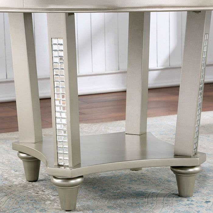 Adelina Transitional Mirror Solid Wood Round Table