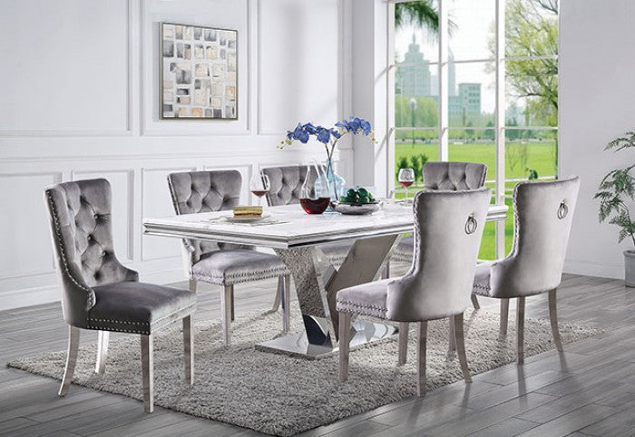 Valcevers Glam Chrom Marble Top Table