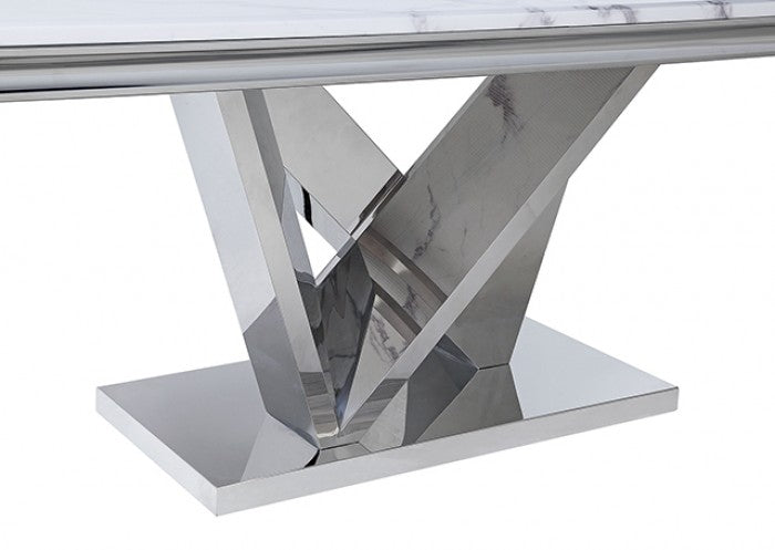 Valdevers Glam Sintered Stone V-Style Dining Table - Elegant Design for Sophisticated Dining Experiences