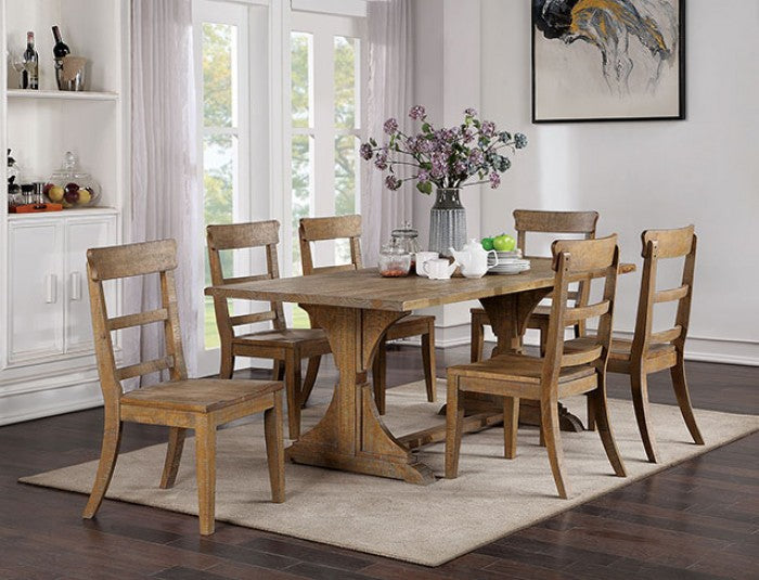 Leonidas Rustic Solid Wood Dining Table