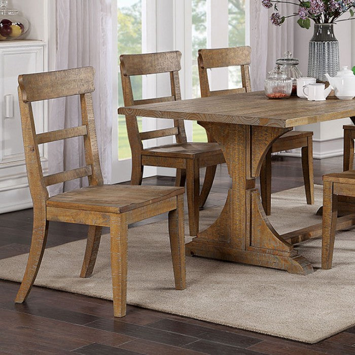 Leonidas Rustic Solid Wood Dining Table