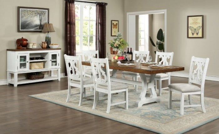 Auletta Rustic Solid Wood Distressed White Side Chair
