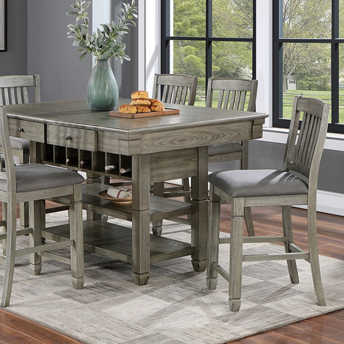 Anaya Transitional Solid Wood English Dovetail Drawers Counter HT Table