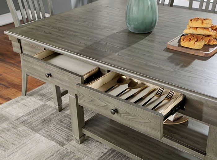 Anaya Transitional Solid Wood English Dovetail Drawers Counter HT Table