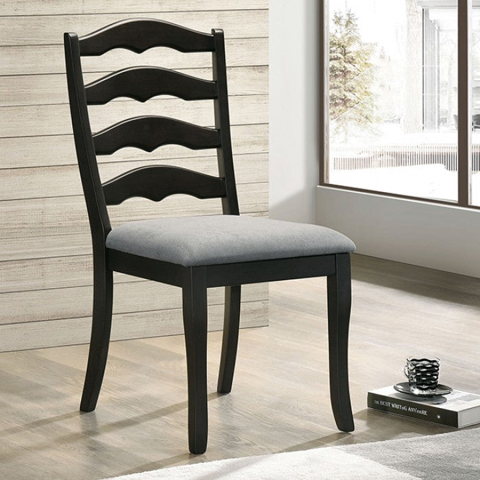 Philipsburg Transitional Solid Wood Antique Black Side Chair