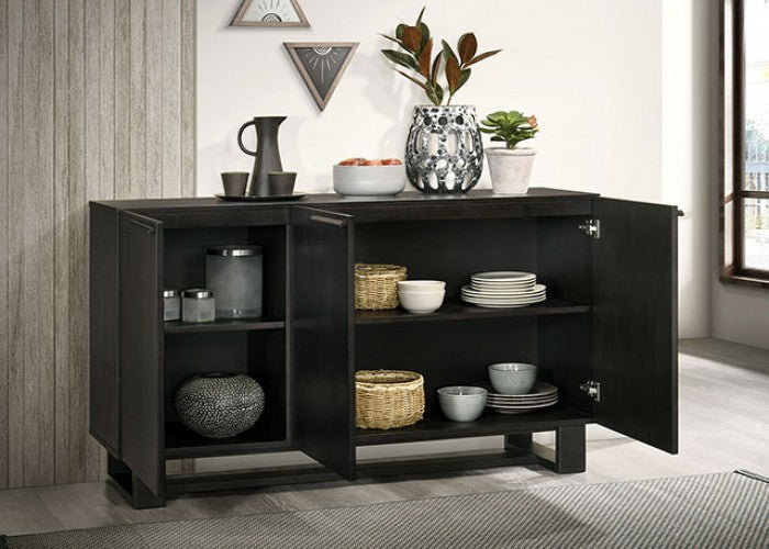 Philipsburg Transitional Solid Wood Antique Black Server