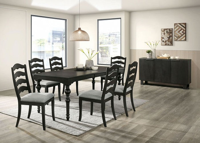 Philipsburg Transitional Solid Wood Antique Black Side Chair