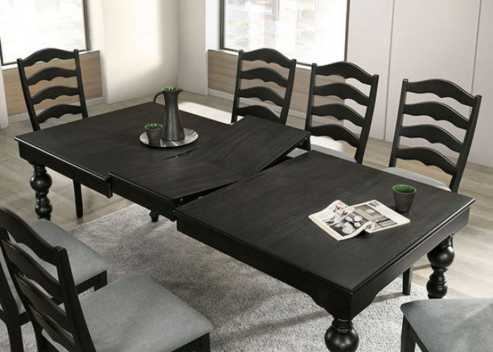 Philipsburg Transitional Solid Wood Antique Black Dining Table