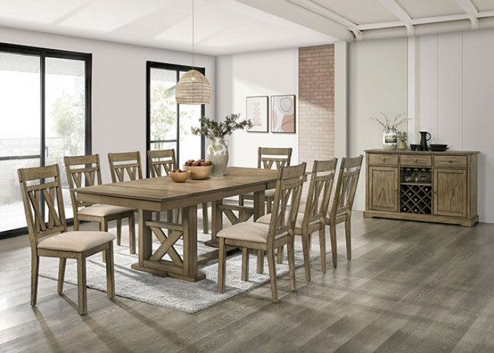 Templemore Rustic Solid Wood Light Brown Dining Table
