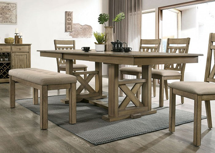 Templemore Rustic Solid Wood Light Brown Dining Table