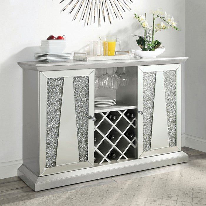 Regensdorf Glam Mirror Glass Acylic Solid Wood Server