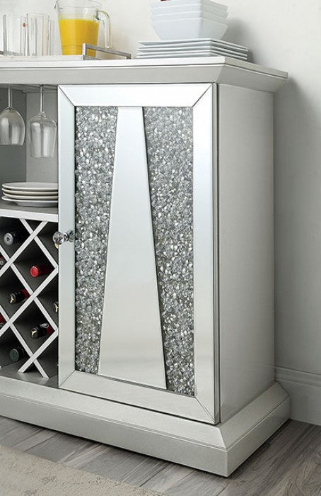 Regensdorf Glam Mirror Glass Acylic Solid Wood Server