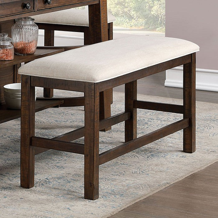 Fredonia Rustic Solid Wood Oak Counter HT Bench