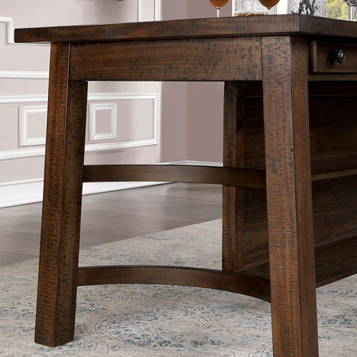 Fredonia Rustic Solid Wood Oak Counter HT Bench