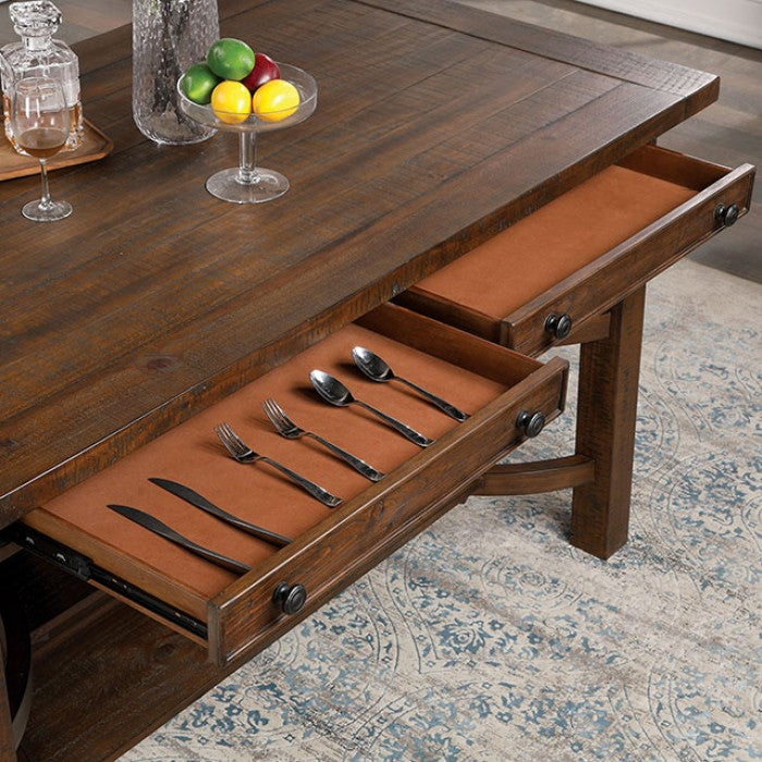 Fredonia Rustic Solid Wood Oak Dining Table