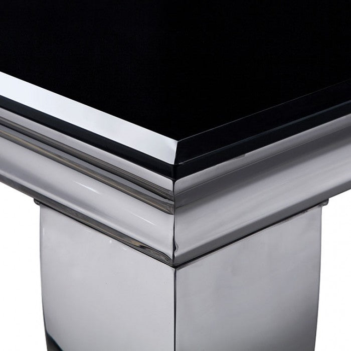 Neuveville Glam Stainless Steel Chrome Glass Top Table