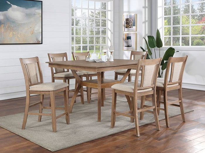 Upminster Transitional Fabric Solid Wood Counter HT Table