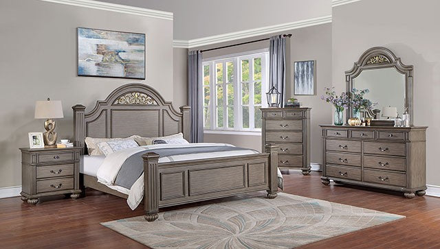 Syracuse Traditional Antique Brass Solid Wood Bed