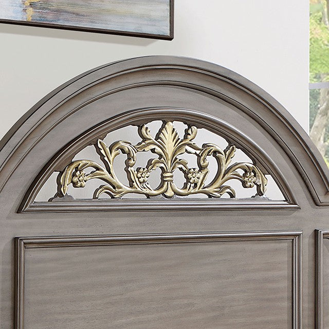 Syracuse Traditional Antique Brass Solid Wood Bed