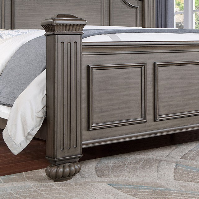 Syracuse Traditional Antique Brass Solid Wood Bed