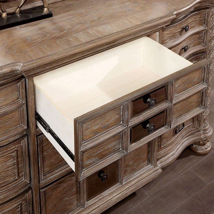 Timandra Transitional Fabric Solid Wood Rustic Natural Tone Dresser