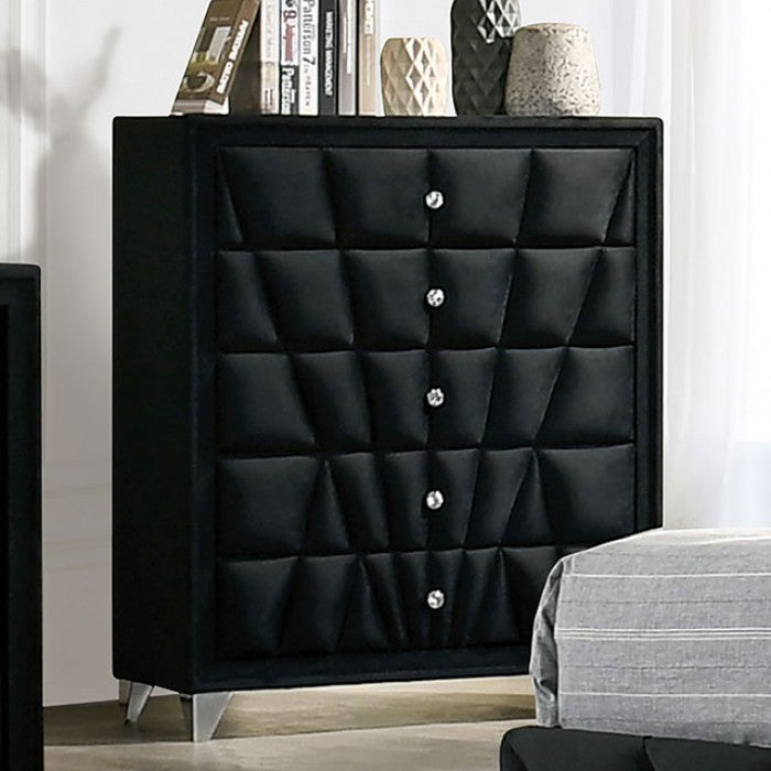Carissa Tufted Upholstered Gray Chest