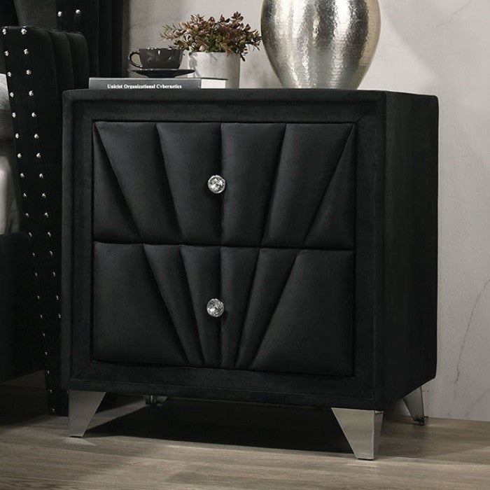 Carissa Tufted Upholstered Gray Nightstand