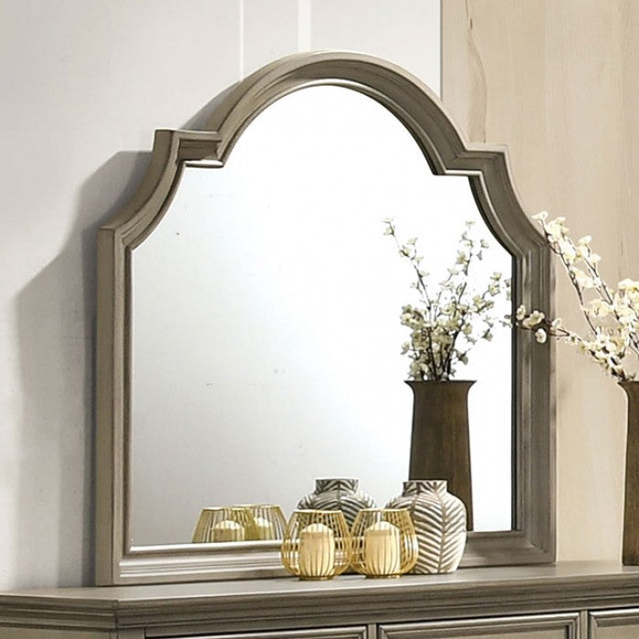 Lasthenia Transitional Leatherette Solid Wood Mirror