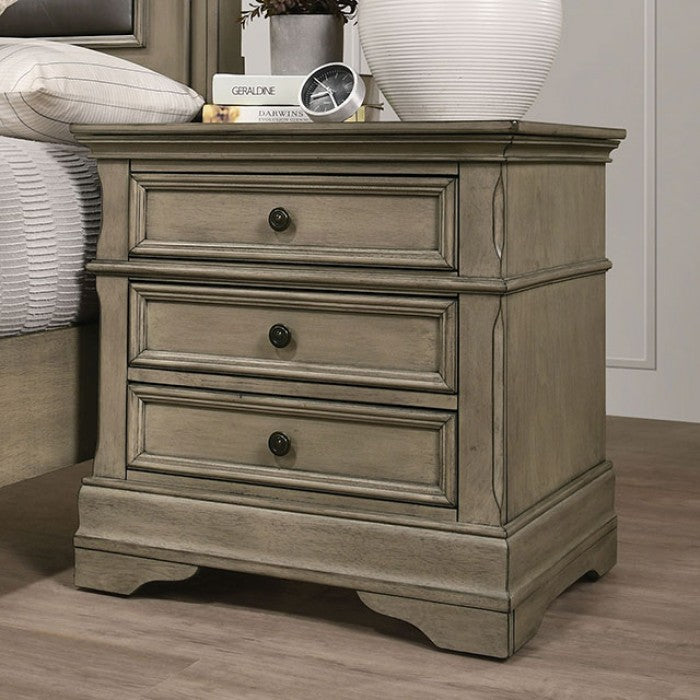 Lasthenia Transitional Leatherette Solid Wood Nightstand