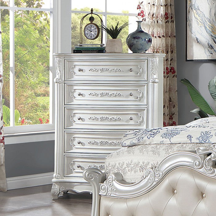 Rosalind Traditional Leatherette Solid Wood Chest
