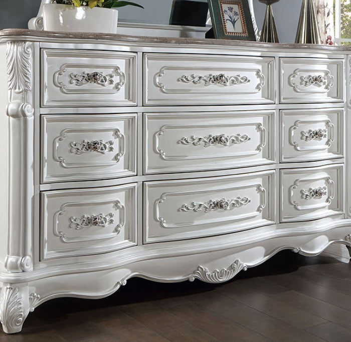 Rosalind Traditional Leatherette Solid Wood Dresser