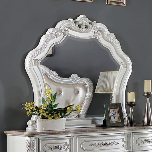 Rosalind Traditional Leatherette Solid Wood Mirror