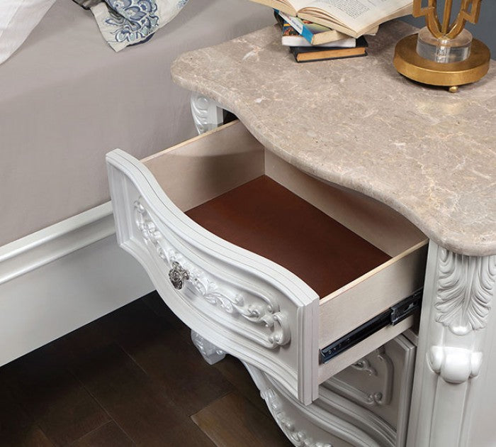 Rosalind Traditional Leatherette Solid Wood Nightstand