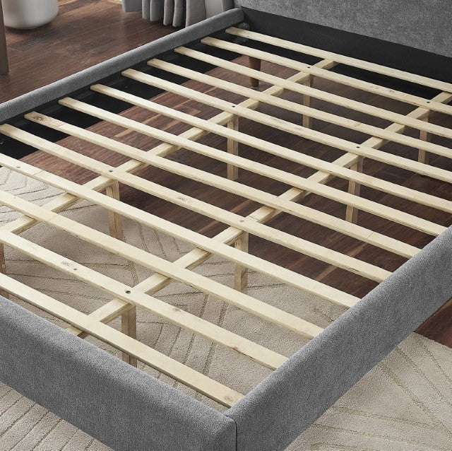 Ulstein Mid Century Fabric Solid Wood Bed