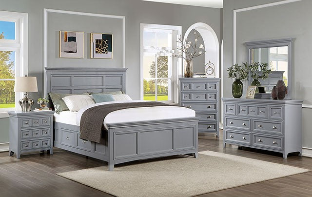 Castlile Transitional Solid Wood Crown Molding Bed