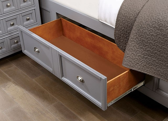 Castlile Transitional Solid Wood Crown Molding Bed