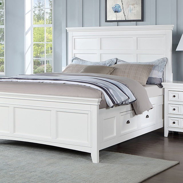 Castlile Transitional Solid Wood Crown Molding Bed
