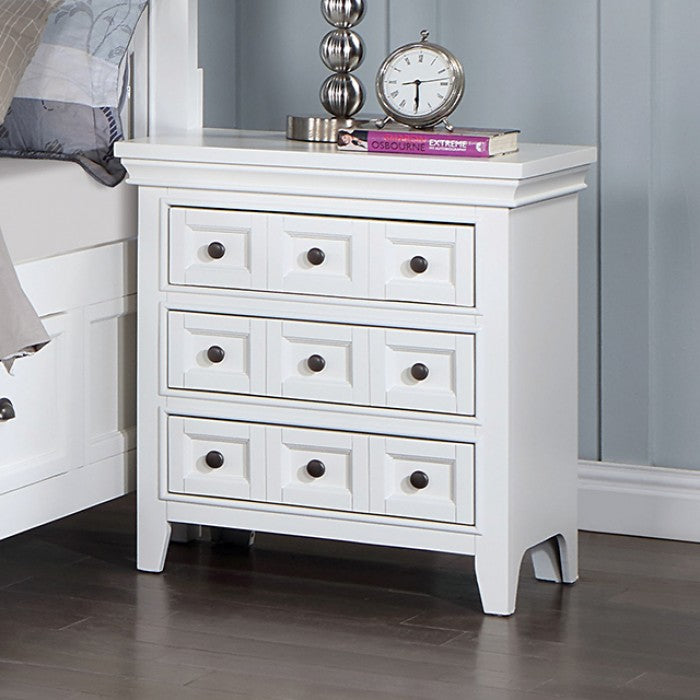 Castlile Transitional Solid Wood Crown Molding Nightstand