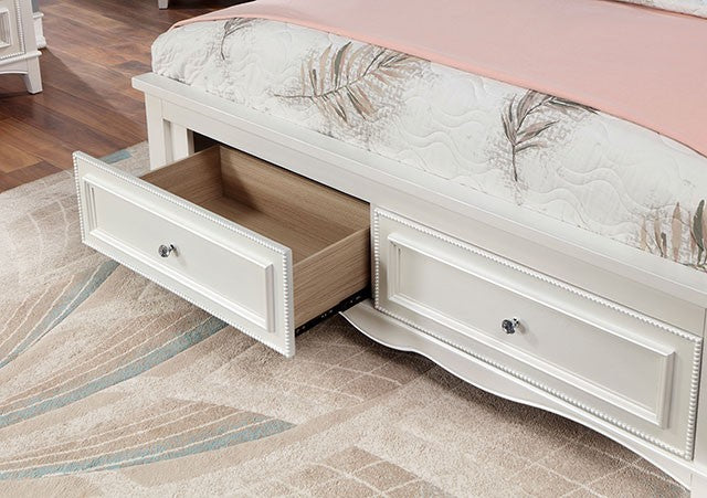 Cadence Transitional Padded Leatherette Crown Molding Bed