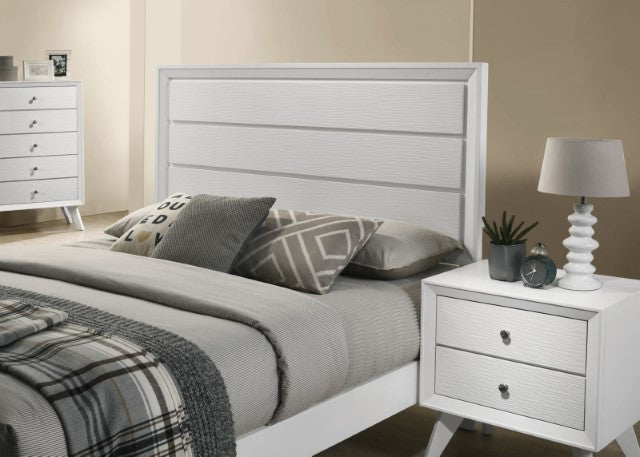 Dortmund Contemporary Solid Wood Wave Texture Bed