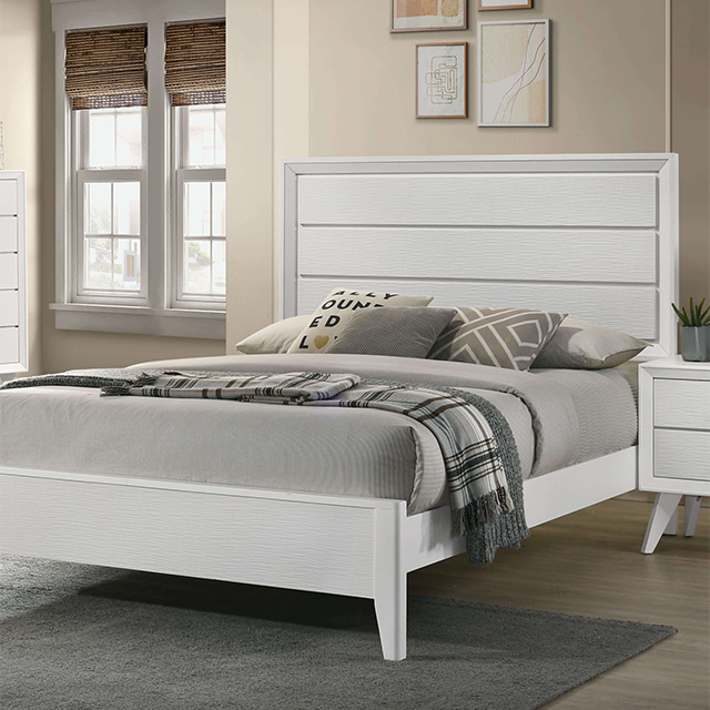 Dortmund Contemporary Solid Wood Wave Texture Bed