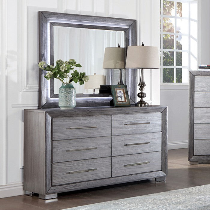 Raiden Transitional Metal Solid Wood Dresser