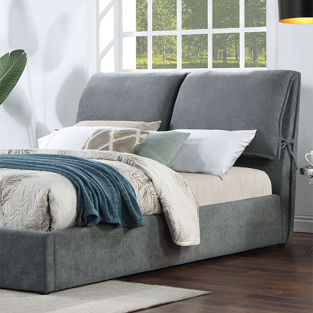 Pillsbury Contemporary Fabric Solid Wood Fully Upholstered Bed