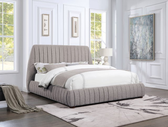 Sherise Contemporary Fabric Fully Upholstered Low Profile Bed