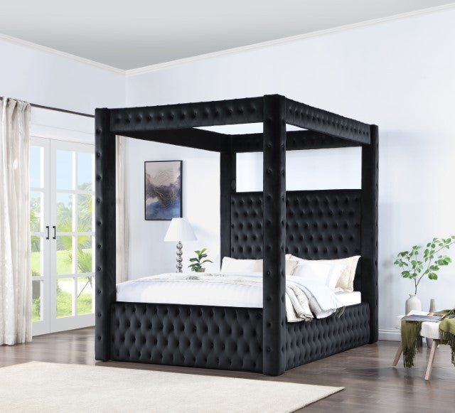 Etherea Transitional Solid Wood Fully Upholstered Bed