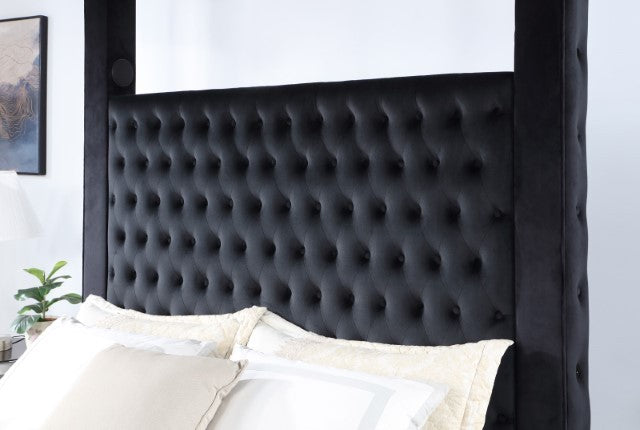 Etherea Transitional Solid Wood Fully Upholstered Bed