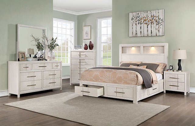Karla Transitional Solid Wood Footboard Drawers Bed