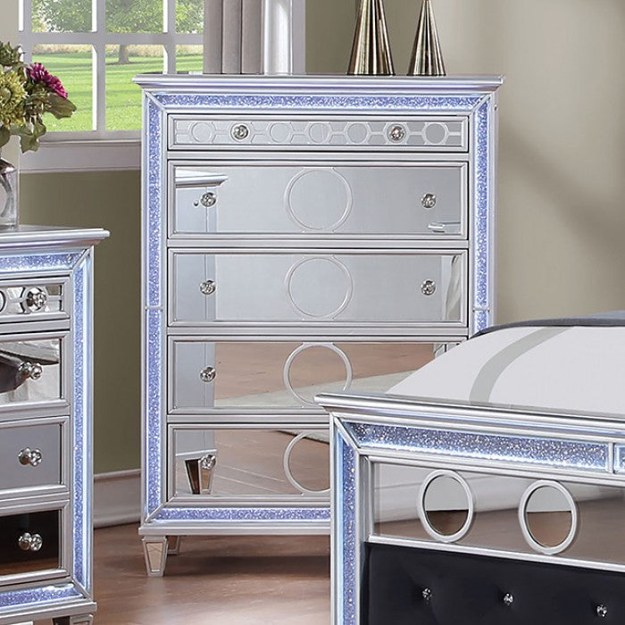 Mairead Glam Mirror Solid Wood Chest