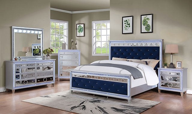 Mairead Glam Padded Fabric Headboard Bed